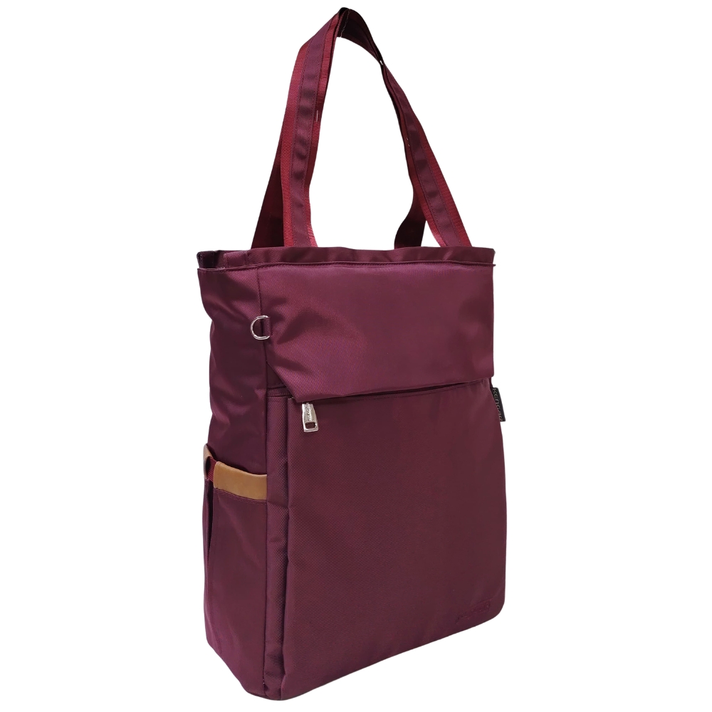 BOLSO MOCHILA VIAJERA MODELO RENATA - GUINDA - 2