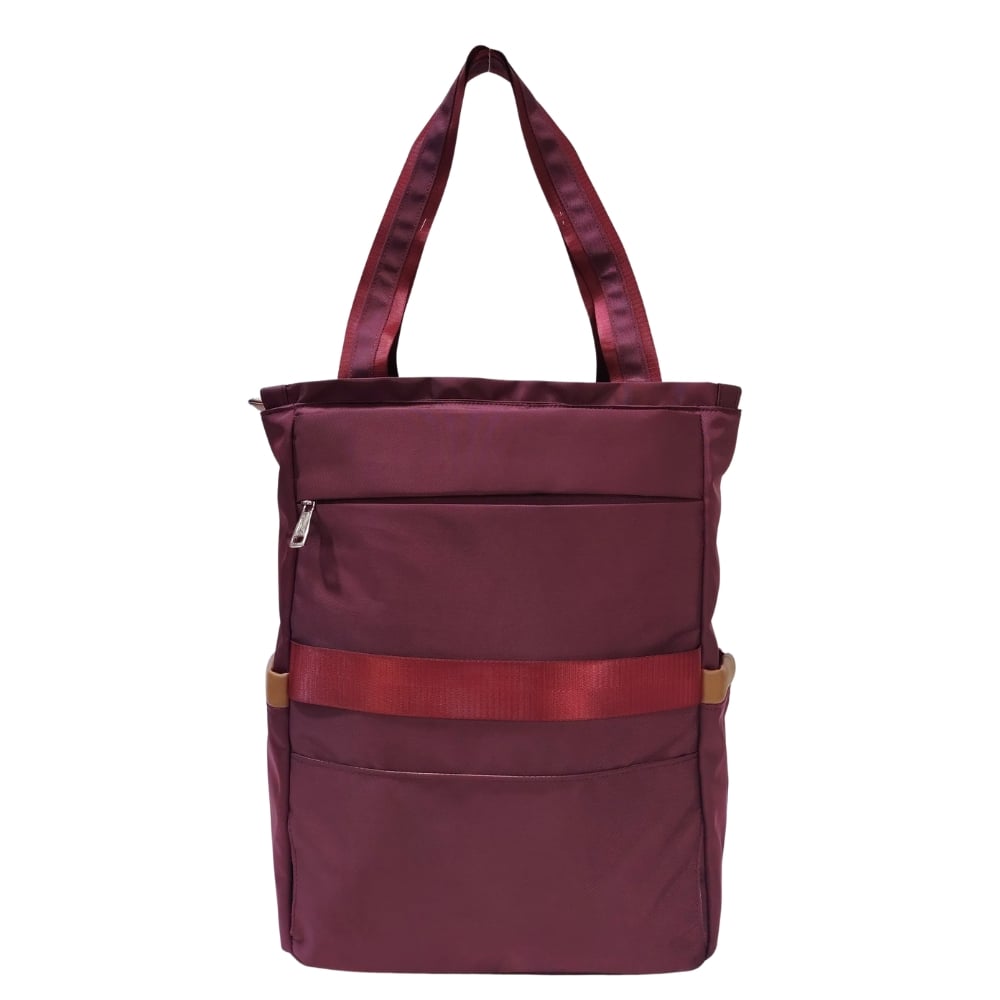 BOLSO MOCHILA VIAJERA MODELO RENATA - GUINDA - 4