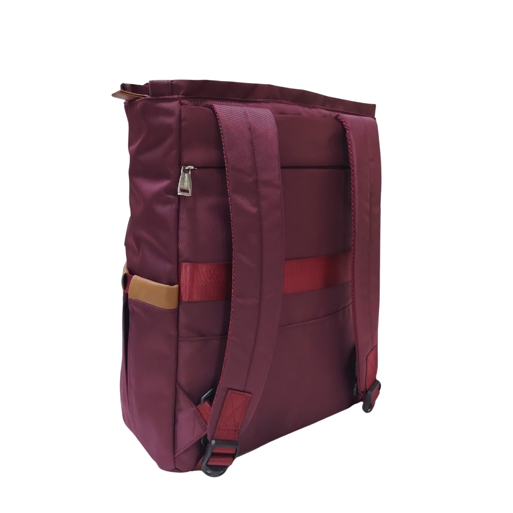 BOLSO MOCHILA VIAJERA MODELO RENATA - GUINDA - 6