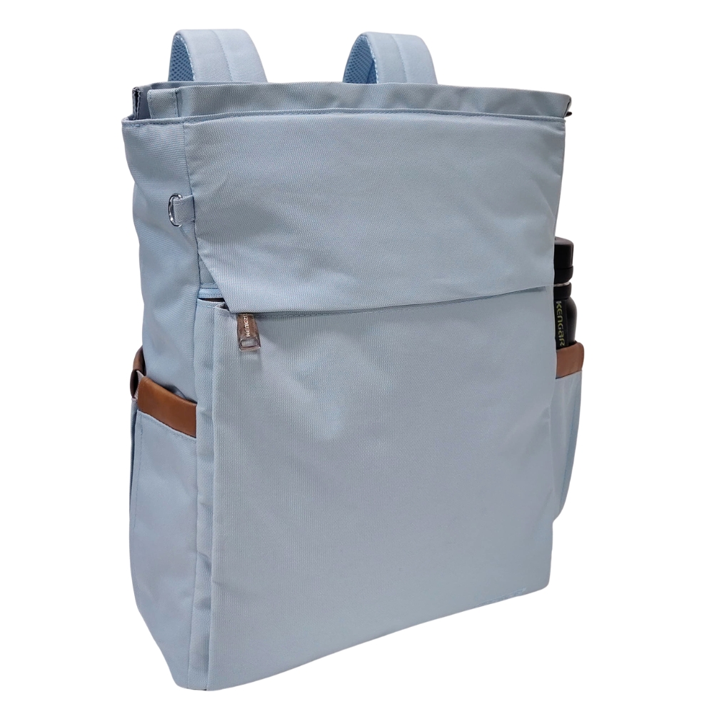BOLSO MOCHILA VIAJERA MODELO RENATA - CELESTE - 2