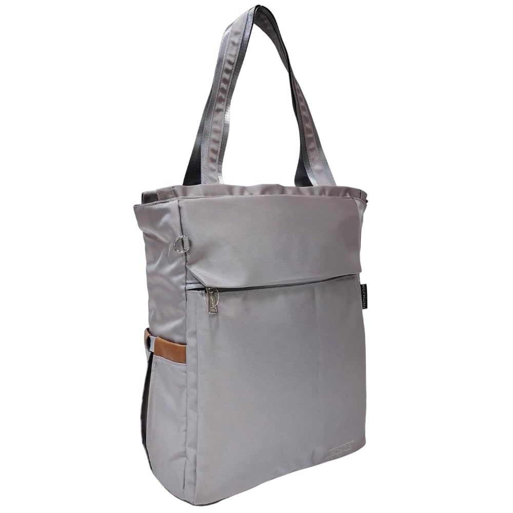 BOLSO MOCHILA VIAJERA MODELO RENATA - PLOMO PLATA - 2