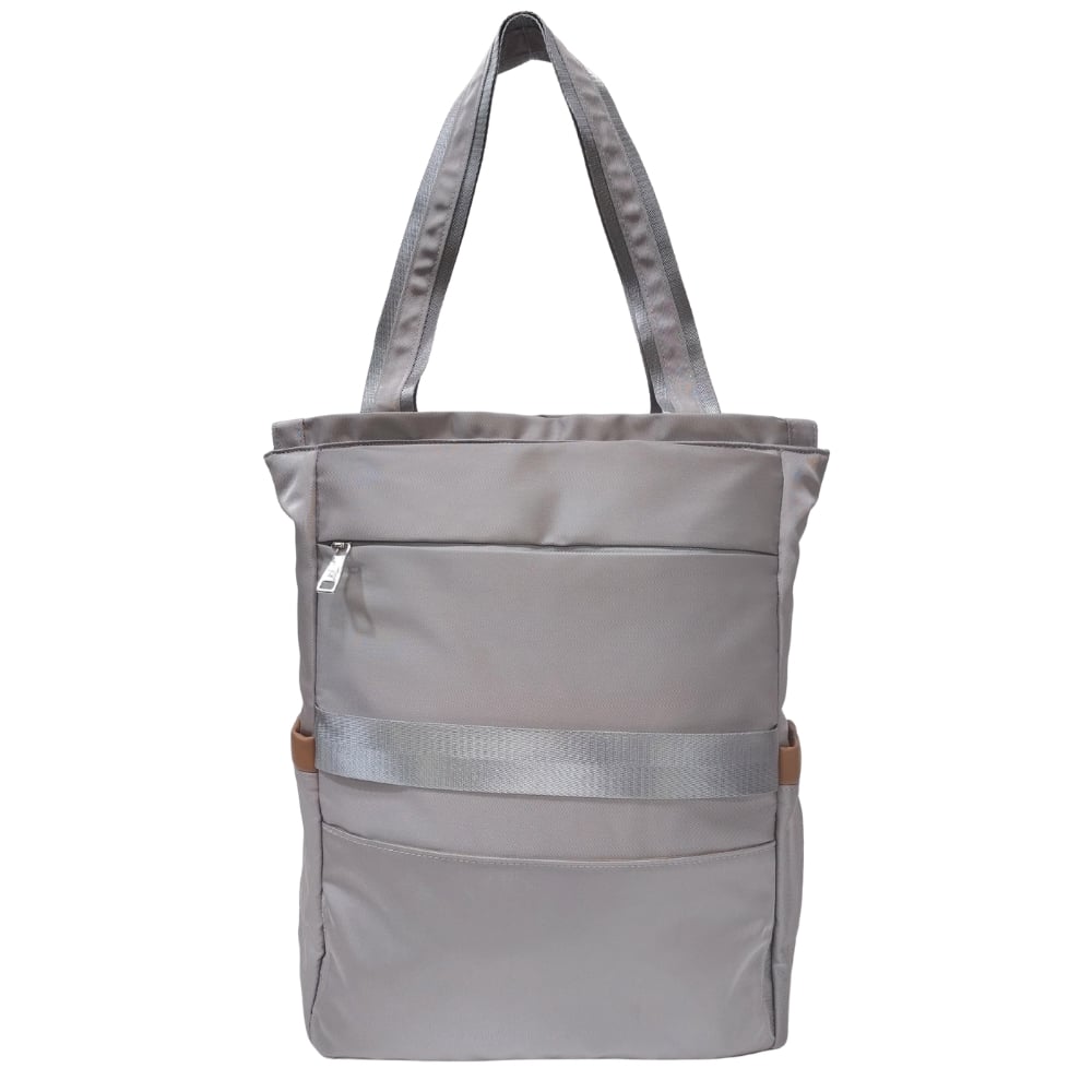 BOLSO MOCHILA VIAJERA MODELO RENATA - PLOMO PLATA - 4