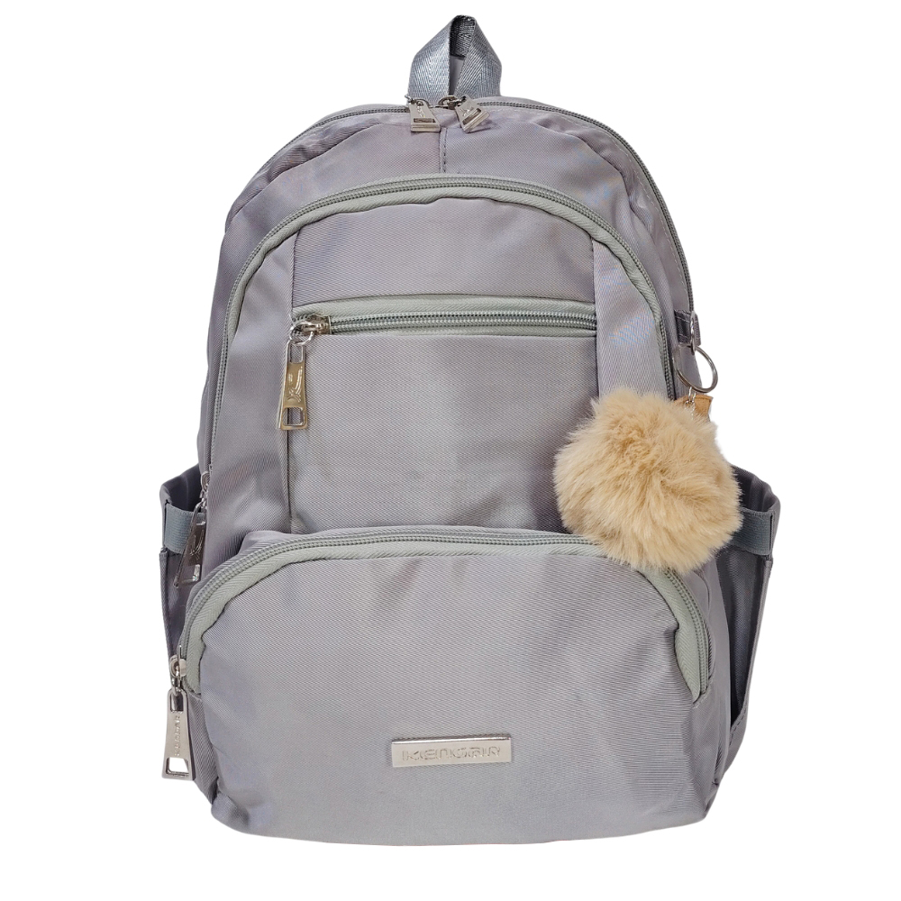 MOCHILA MODELO PRINT A4 KENGAR - PLOMO PLATA - 1