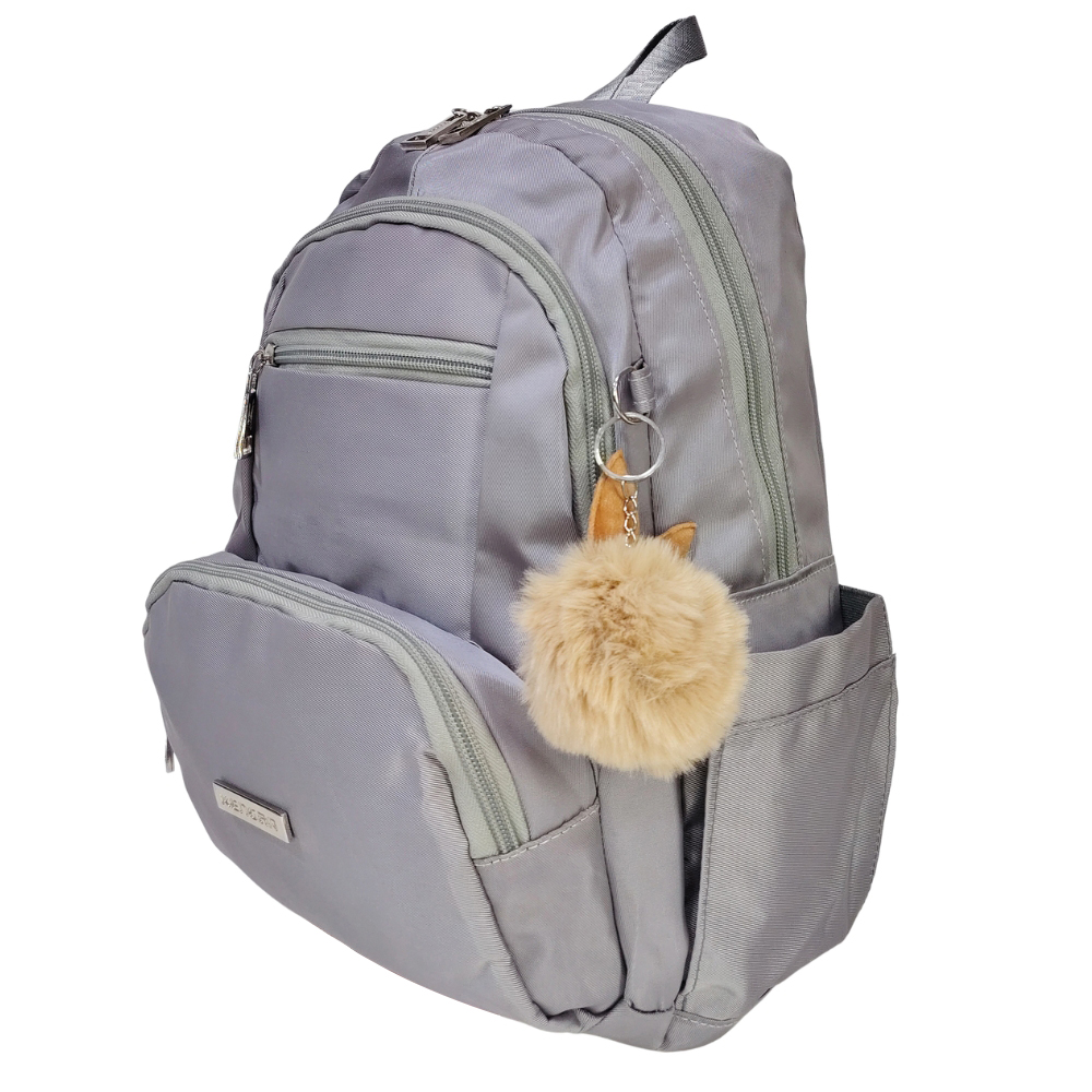 MOCHILA MODELO PRINT A4 KENGAR - PLOMO PLATA - 3