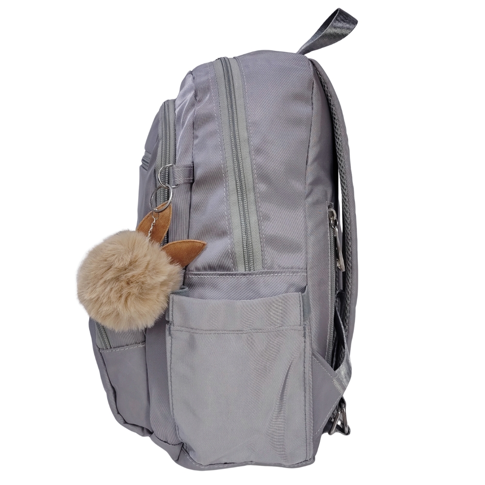 MOCHILA MODELO PRINT A4 KENGAR - PLOMO PLATA - 4