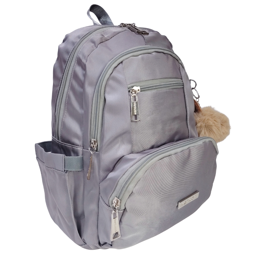 MOCHILA MODELO PRINT A4 KENGAR - PLOMO PLATA - 5