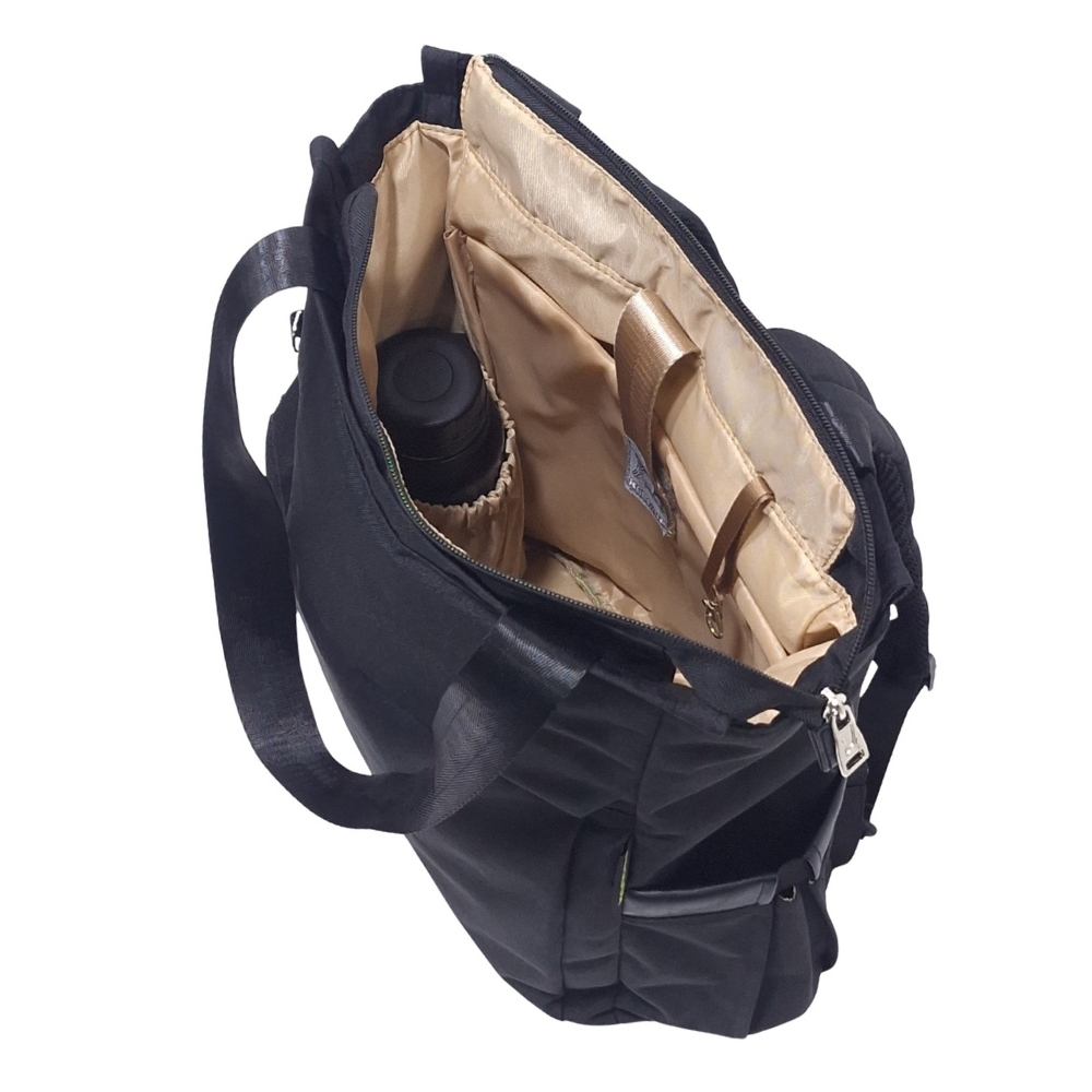 BOLSO MOCHILA VIAJERA MODELO RENATA - NEGRO - 6