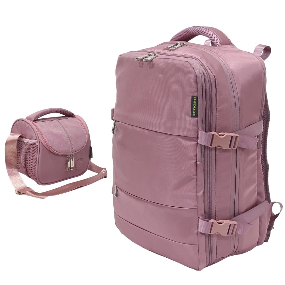 COMBO MOCHILA VIAJERA + LONCHERA CARS - PALO ROSA CLARO - 1