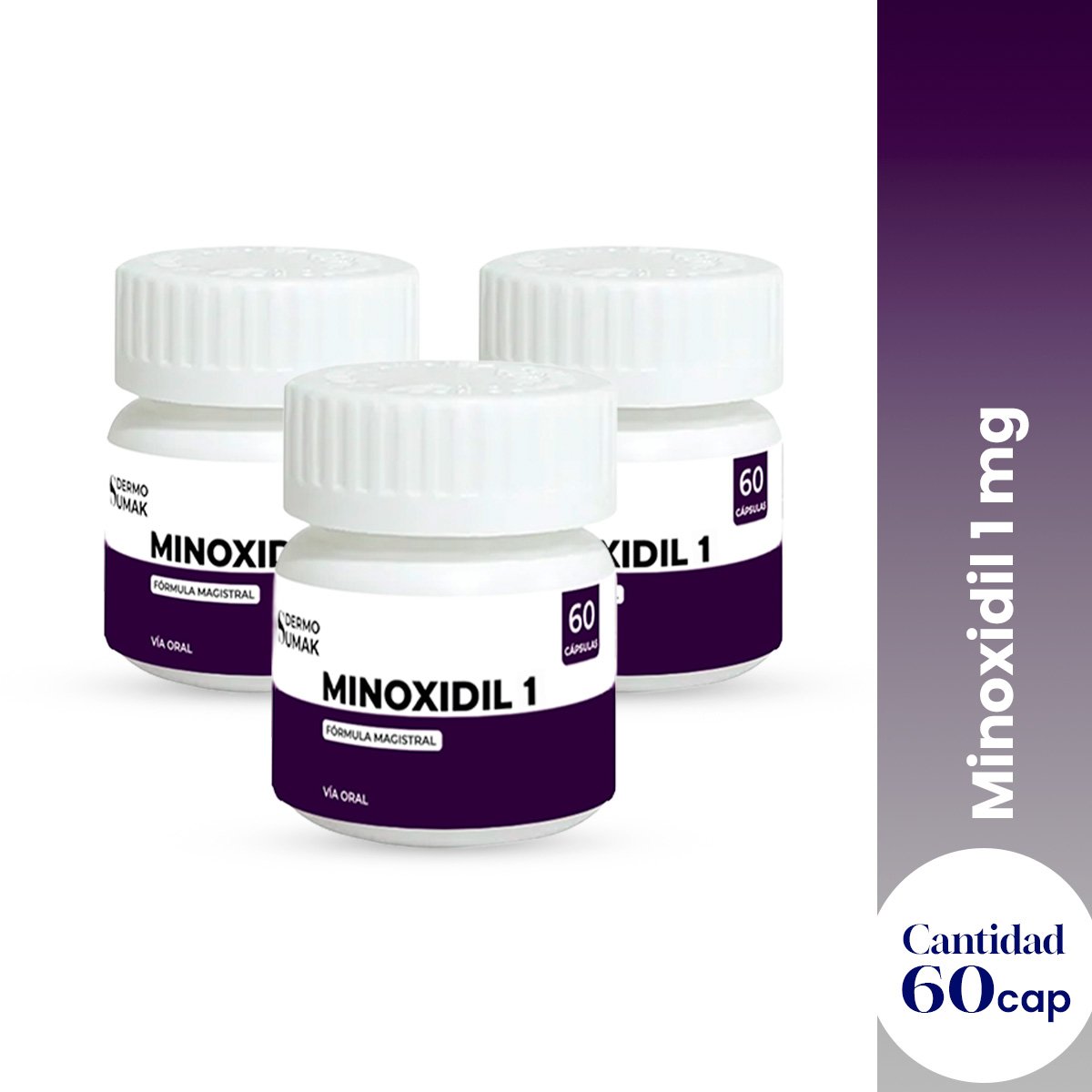 MINOXIDIL 1 MG 60 CAPSULAS DERMO SUMAK 3 UND - 1