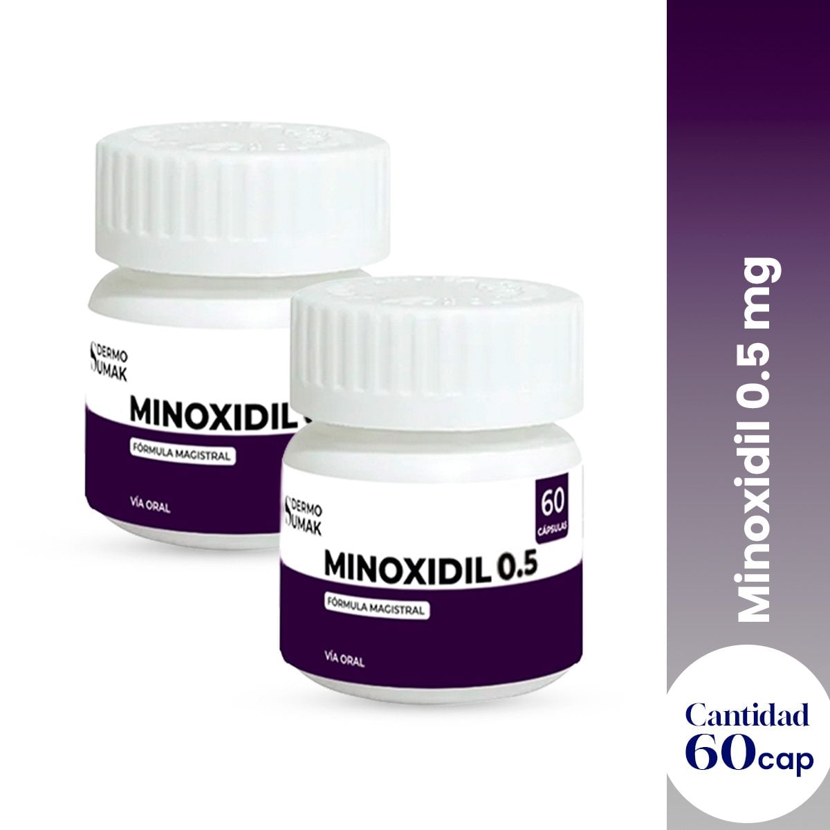 MINOXIDIL 0.5 MG 60 CAPSULAS DERMO SUMAK 3 UND - 1
