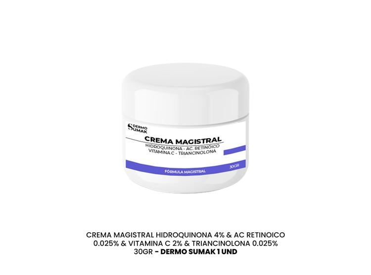 CREMA MAGISTRAL HIDROQUINONA 4% & AC RETINOICO 0.025% & VITAMINA C 2% & TRIANCINOLONA 0.025% DERMO SUMAK - 2
