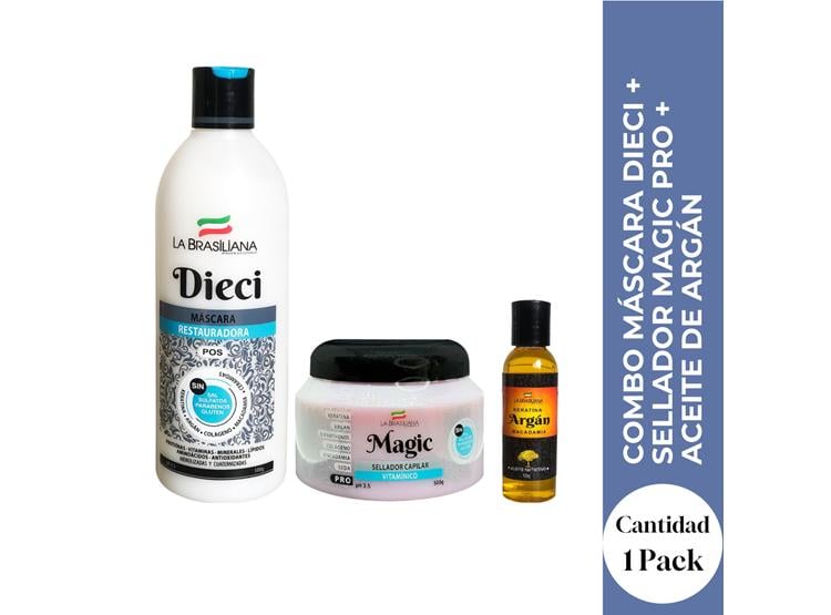 COMBO MÁSCARA DIECI + SELLADOR MAGIC PRO + ACEITE DE ARGÁN – BRILLO Y REPARACIÓN MÁXIMA - 1