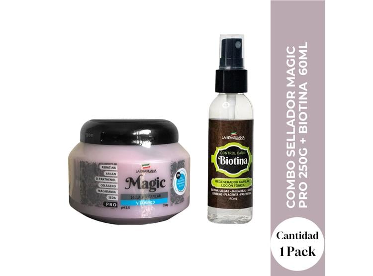 COMBO SELLADOR MAGIC PRO 250G + BIOTINA 60ML – SELLADO Y CRECIMIENTO CAPILAR GARANTIZADO - 1