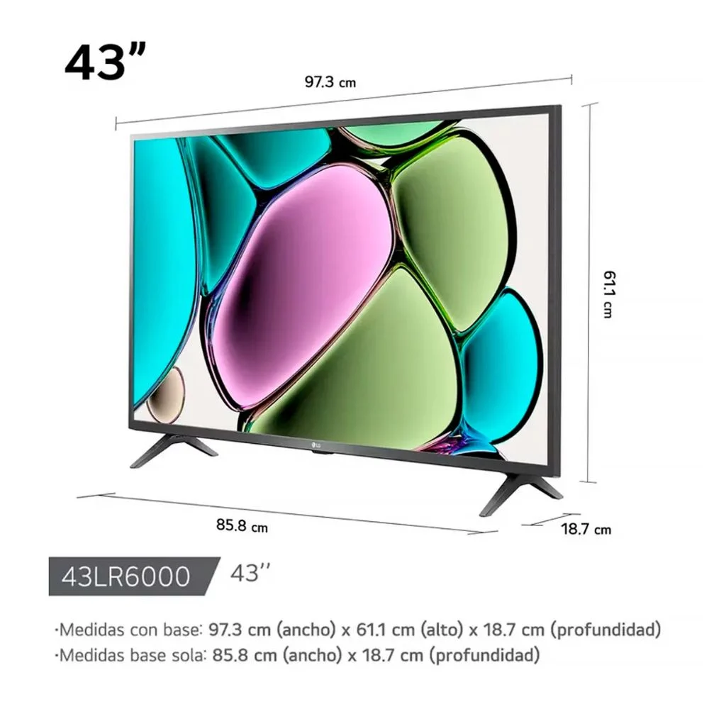 TELEVISOR LG 43 PULG. LED SMART TV FHD CON THINQ AI 43LR6000PSA - 5