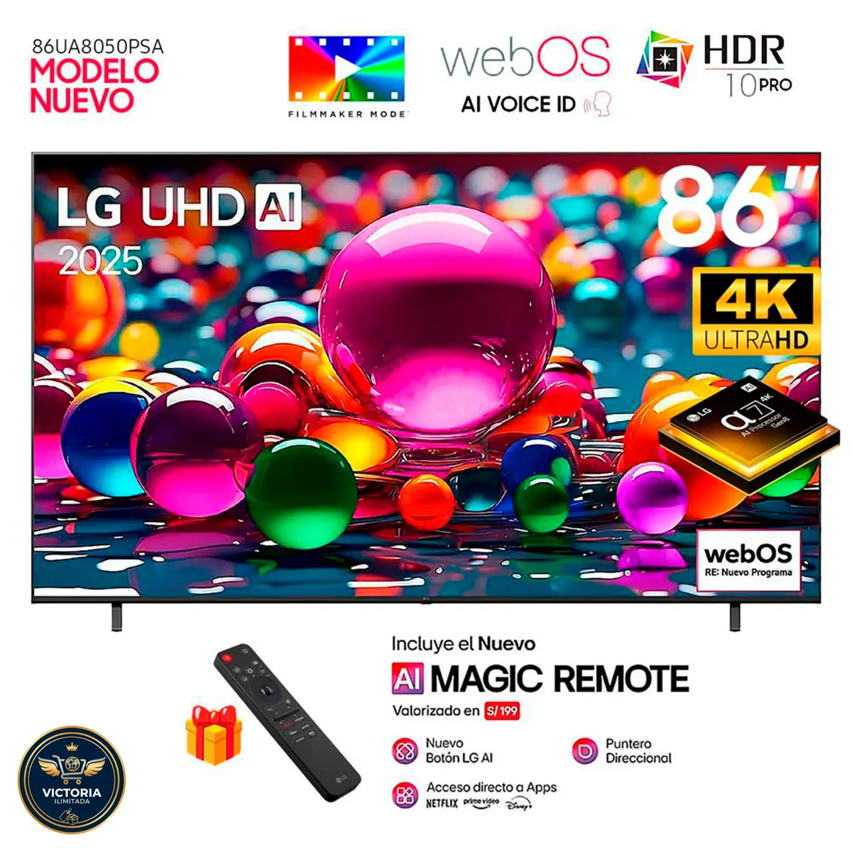 TELEVISOR LG 86” UHD 4K THINQ AI 86UA8050PSA SMART TV 2025 - 1