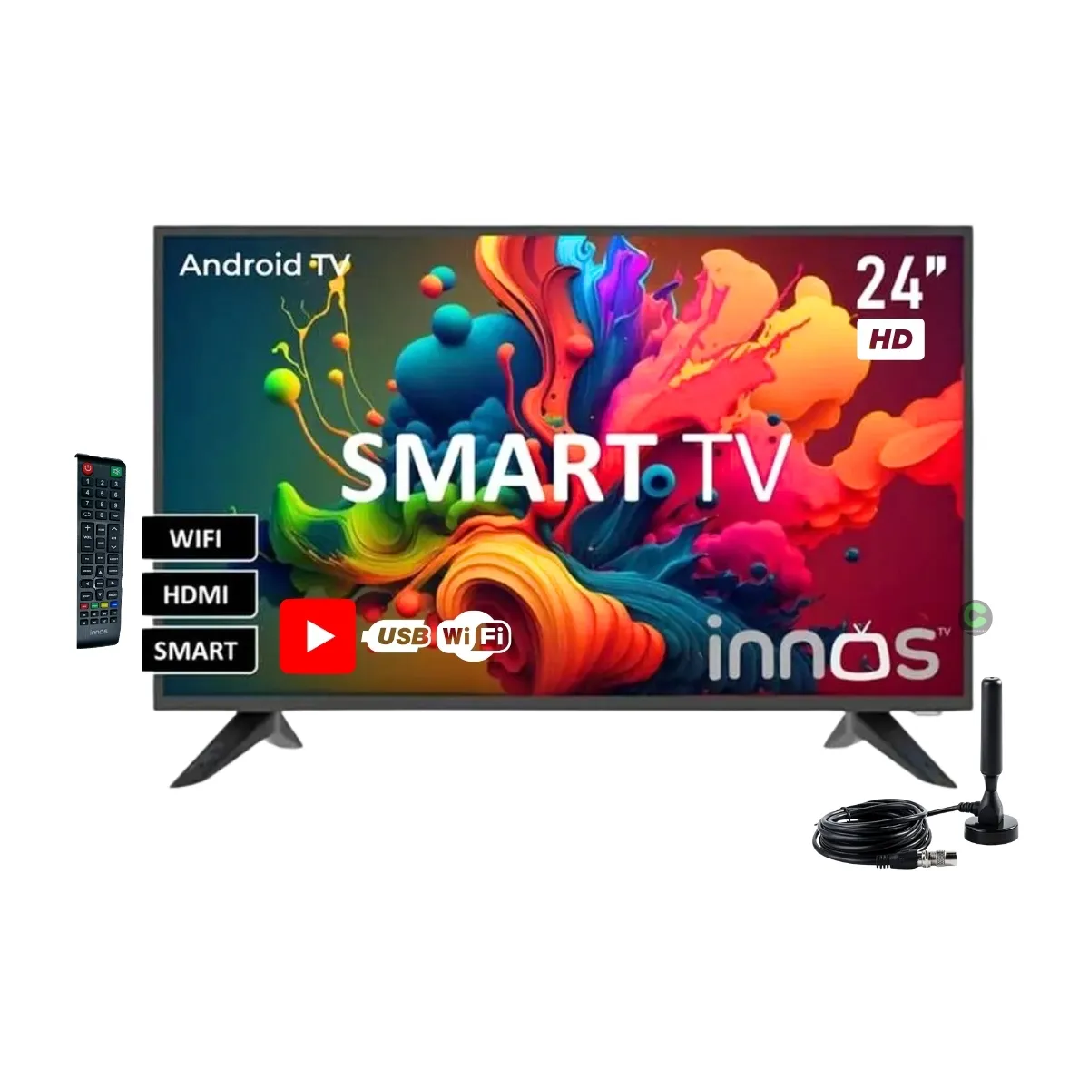 TELEVISOR INNOS 24 LED HD SMART TV S2401KU ANDROID+ ANTENA DIGITAL - 1