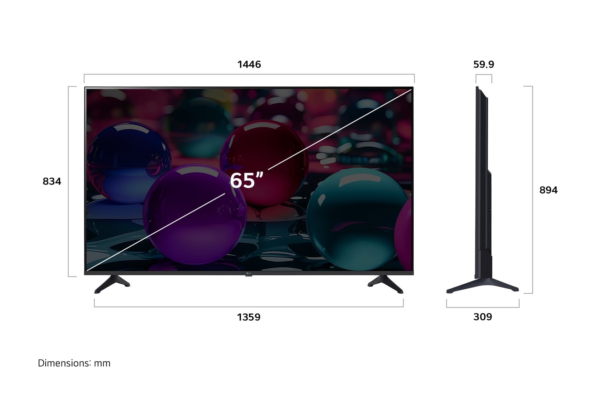 TELEVISOR SMART TV LG LED UHD 65' 4K THINQ AI 65UA7300PSB 2025 + ANTENA DIGITAL - 4