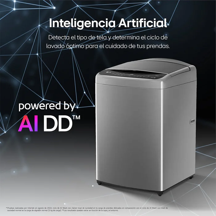 LAVADORA LG AI DD INTELIGENCIA ARTIFICIAL 19KG WT19DV6T GRIS - 3