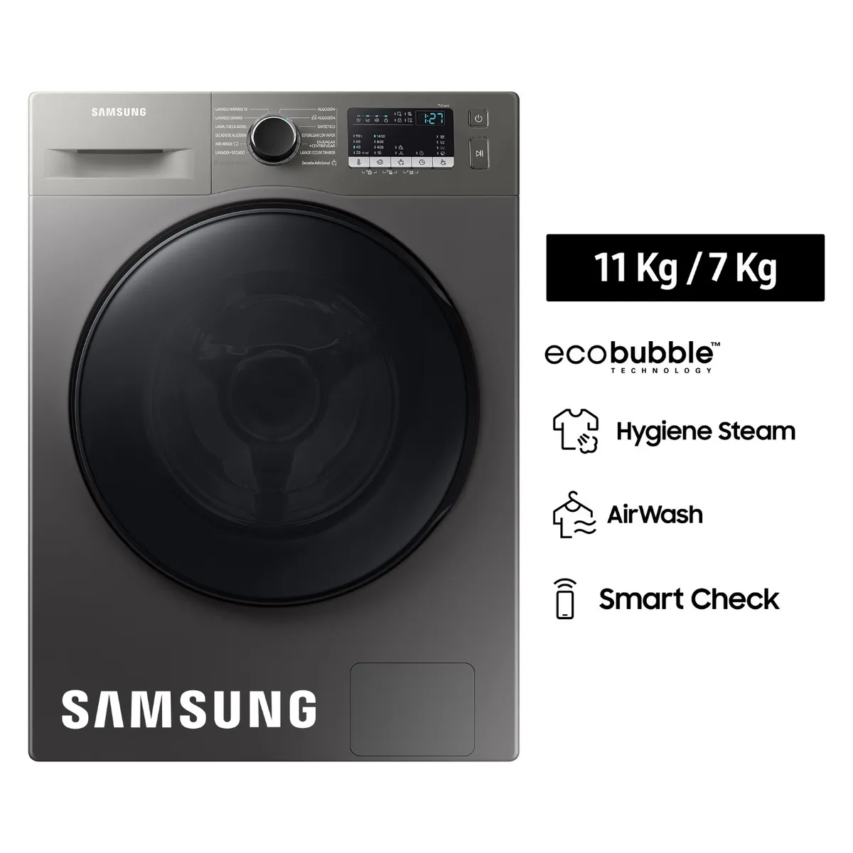 LAVASECA SAMSUNG 11 KG 7 KG CARGA FRONTAL WD11T4046BX/PE - 1