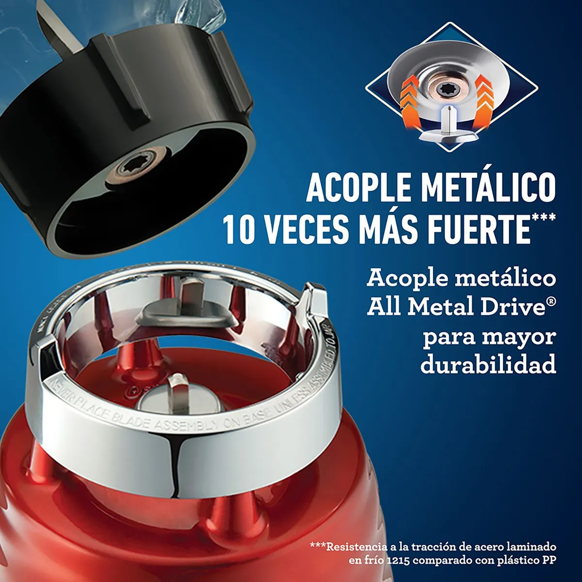 LICUADORA OSTER 3 VELOCIDADES 1.25L ROJA - 5
