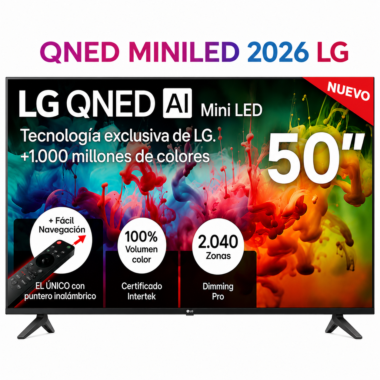 TELEVISOR SMART LG QNED 50' 4K UHD AI MINI LED WEBOS 50QNED70BSA - 1