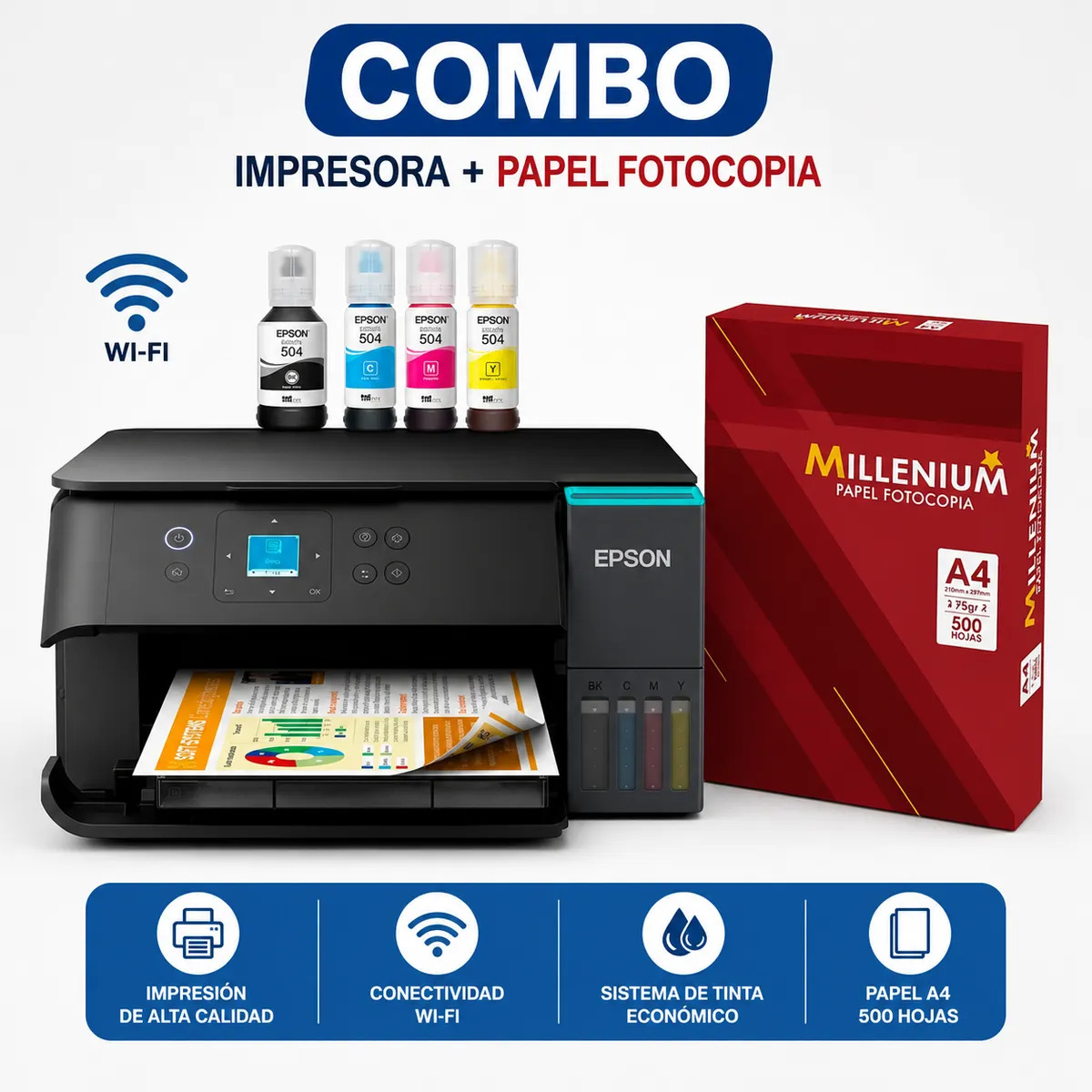 IMPRESORA EPSON L4360 MULTIFUNCIONA WIFI DUPLEX WIFI+ HOJA BOOM - 1