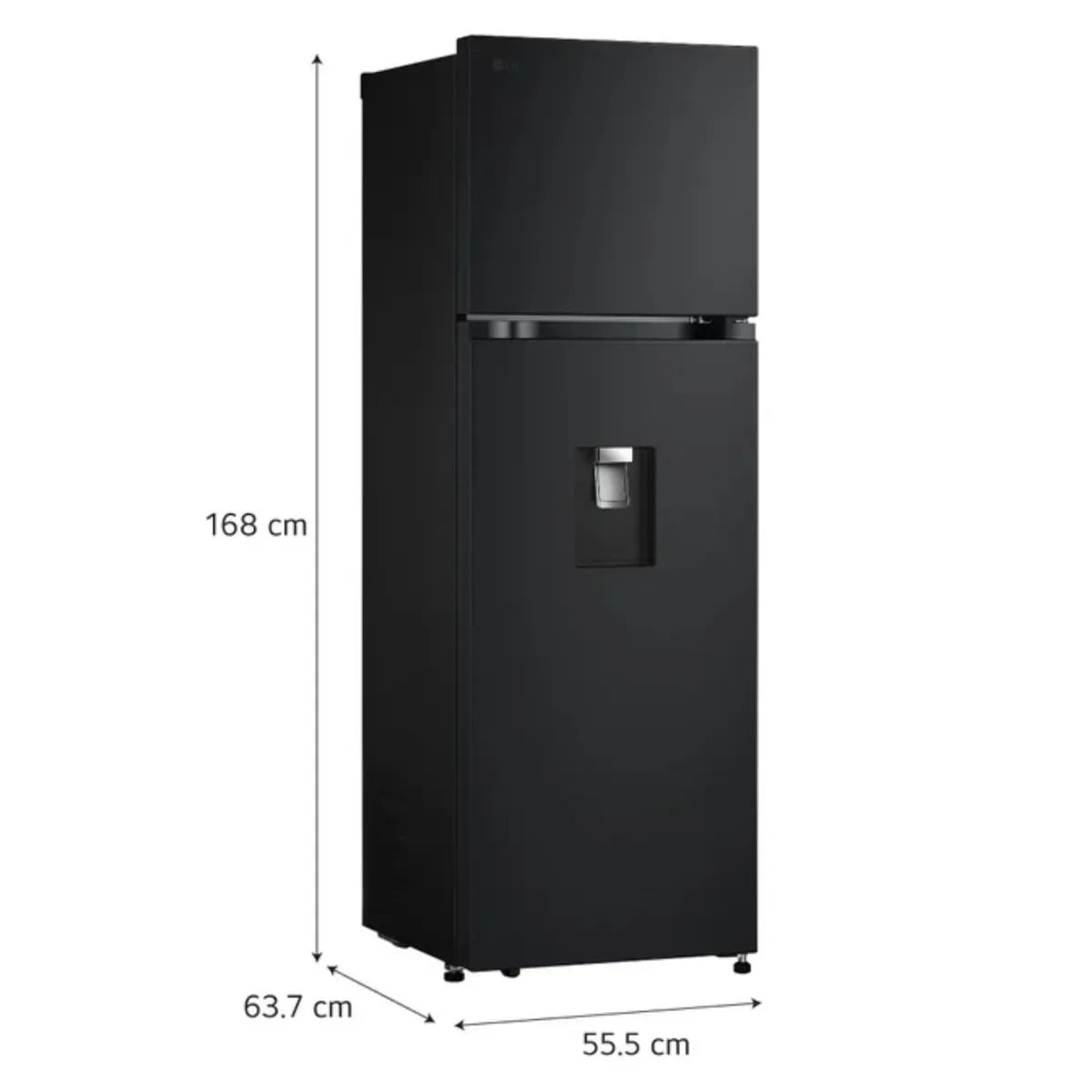 REFRIGERADORA LG 262LT LINEAR COOLING VT26WPM NEGRO MATE+BASE MOVIL - 2