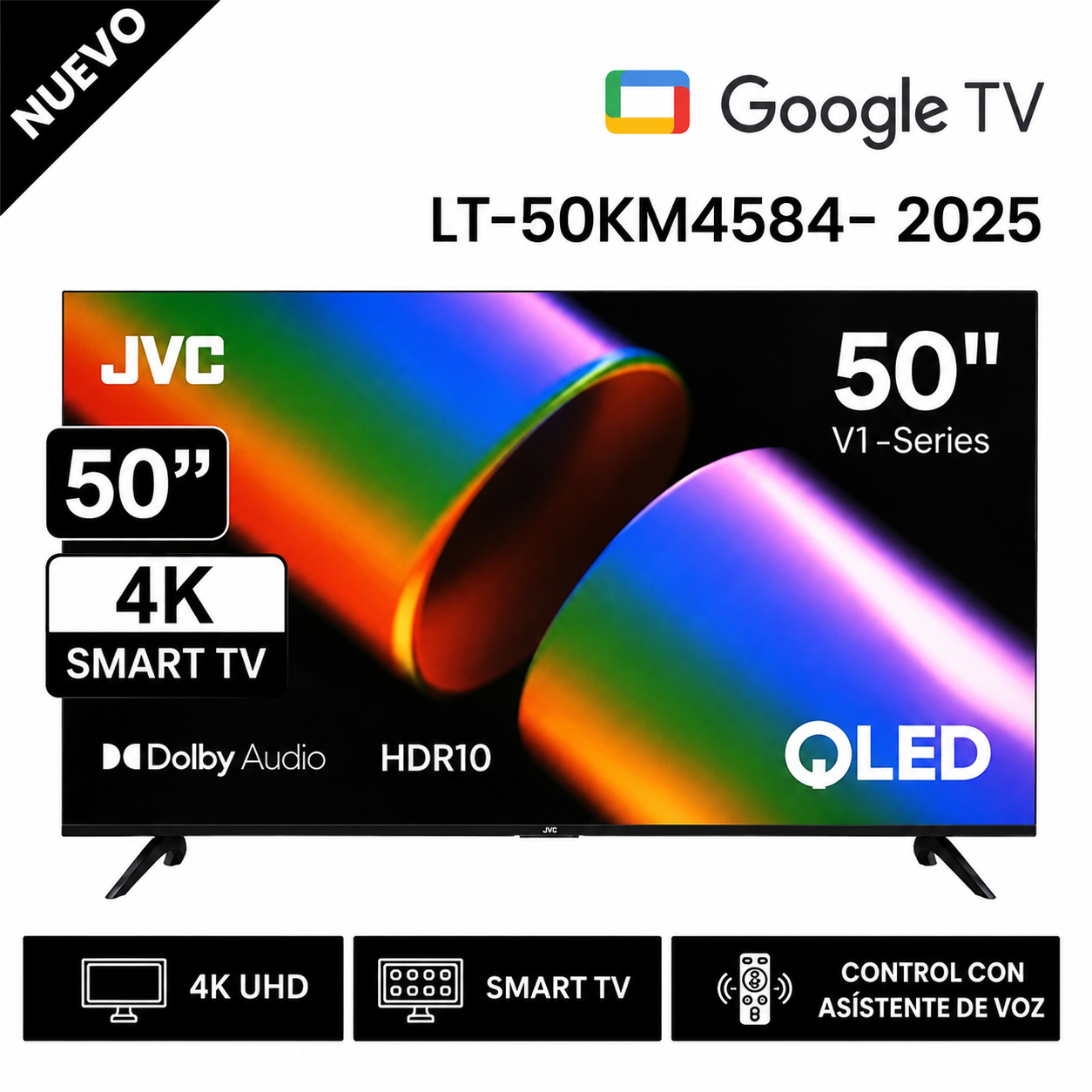 TELEVISOR JVC QLED 50 LT-50KM758 4K UHD GOOGLE TV - 1