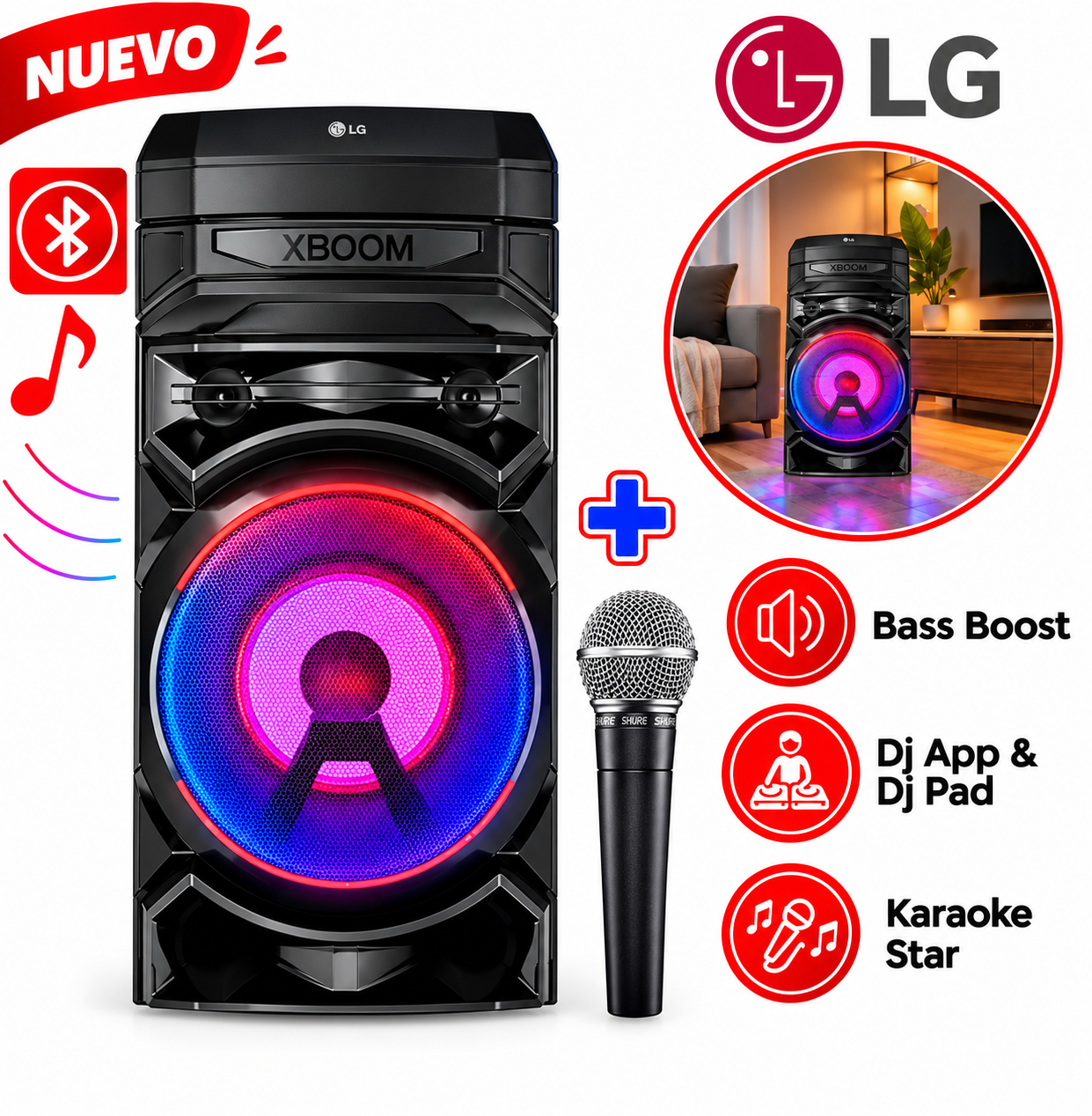 TORRE DE SONIDO LG XBOOM RNC5 MULTI-BLUETOOTH+MICRO - 1