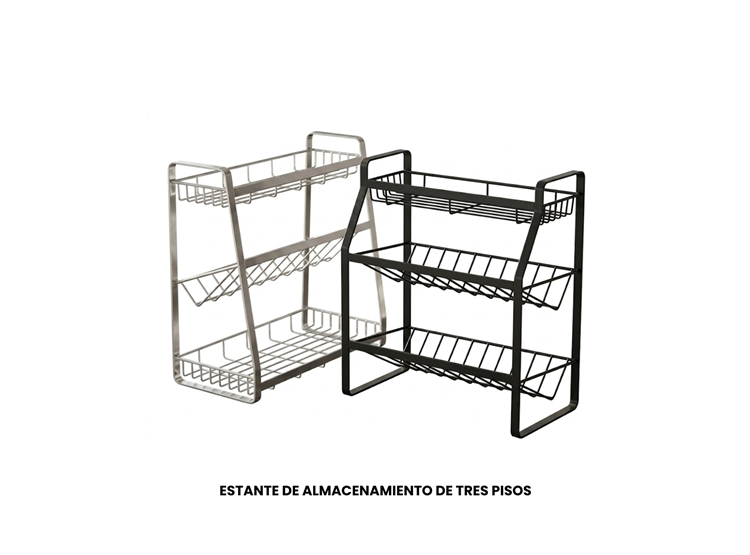 ESTANTE DE ALMACENAMIENTO DE TRES PISOS - 1
