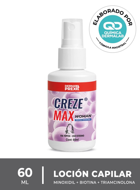 LOCIÓN CAPILAR ANTI CAÍDA PARA MUJER- CREZE MAX FOR WOMAN 60 ML- DERMAPREX - 1