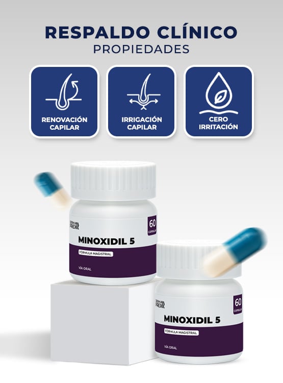 MINOXIDIL PARA HOMBRE 5MG- 60 CAPS- DERMAPREX - 2