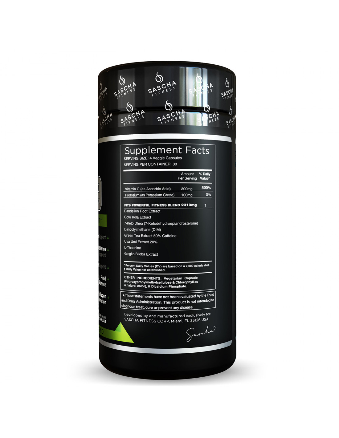 SUPLEMENTO SASCHA FITNESS FIT 9 120 CÁPSULAS - 4