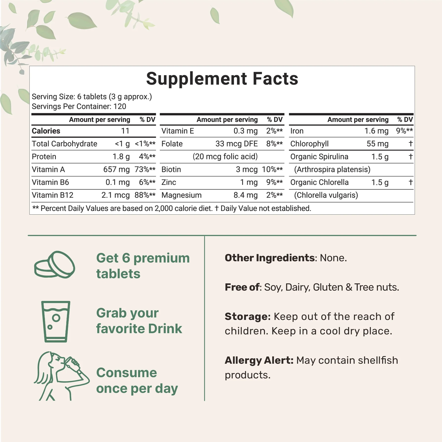 MICROINGREDIENTS ESPIRULINA AND CHLORELLA ORGANIC 3000MG. 720 TABLETAS - 2