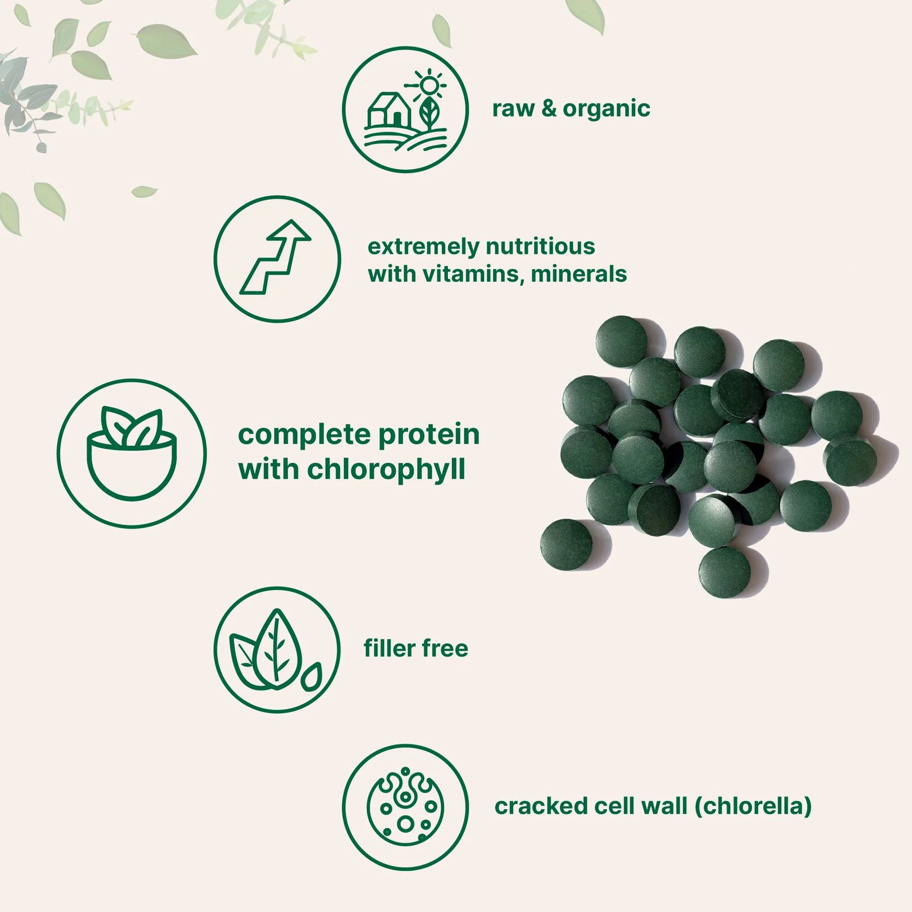 MICROINGREDIENTS ESPIRULINA AND CHLORELLA ORGANIC 3000MG. 720 TABLETAS - 3