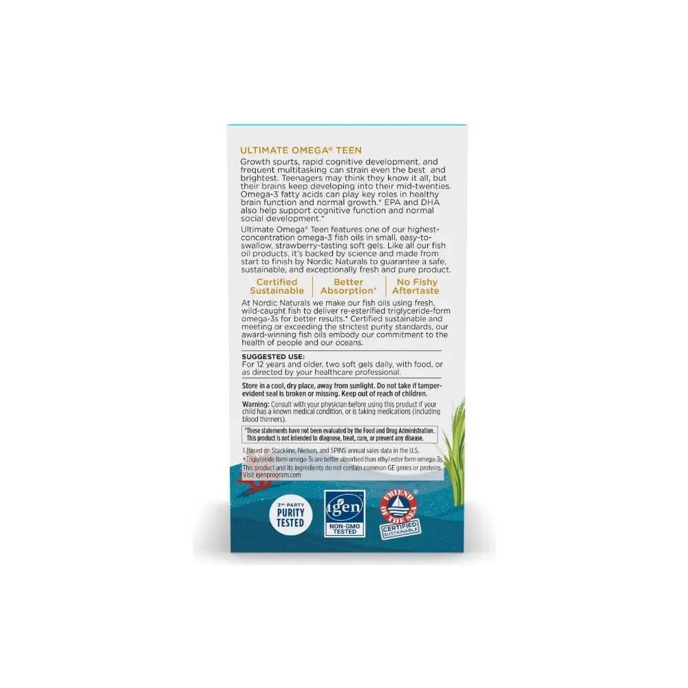 NORDIC NATURALS ULTIMATE OMEGA TEEN FRESA 60 MINI SOFTGELS - 3