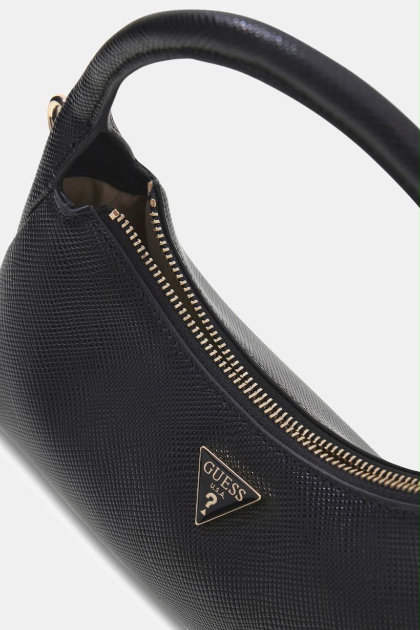GUESS ECO GEMMA TOP-HANDLE SHOULDER BAG BLACK - 4