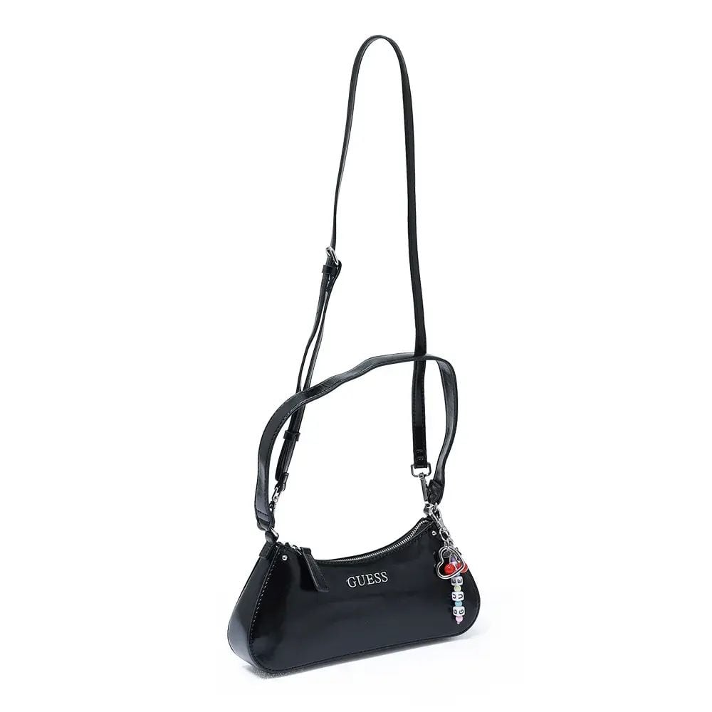 CARTERA GUESS SHOULDER BAG NEGRA CON LLAVERO DE CEREZAS Y CUENTAS - 2
