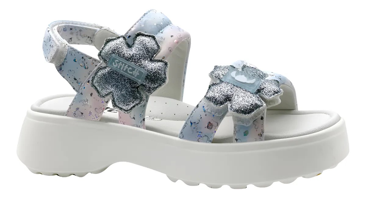 SANDALIAS NIÑA PLATAFORMA STITCH BLANCO - 1