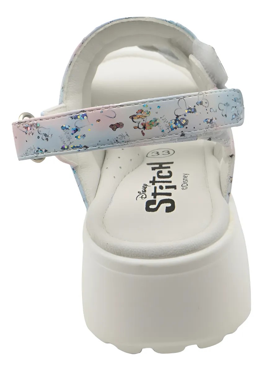 SANDALIAS NIÑA PLATAFORMA STITCH BLANCO - 3