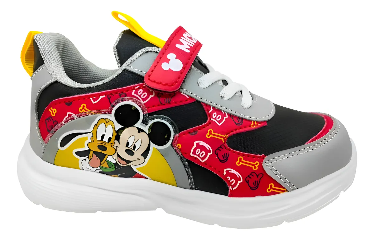 ZAPATILLA GRIS PARCHE CON LUZ NIÑO MICKEY 2MC86000002 - 1