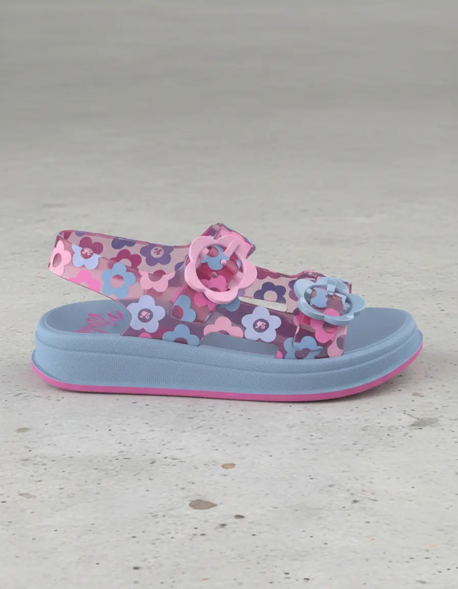 SANDALIAS MATTEL BARBIE NIÑA CASUAL FLOREADO CELESTE 2BGV750 - 3