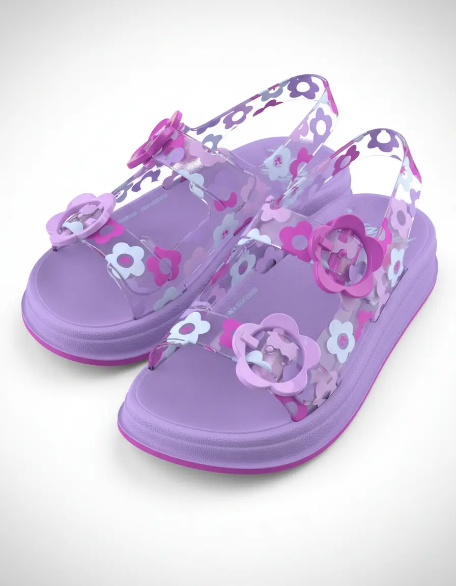 SANDALIAS MATTEL BARBIE NIÑA CASUAL FLOREADO LILA 2BGV750 - 2