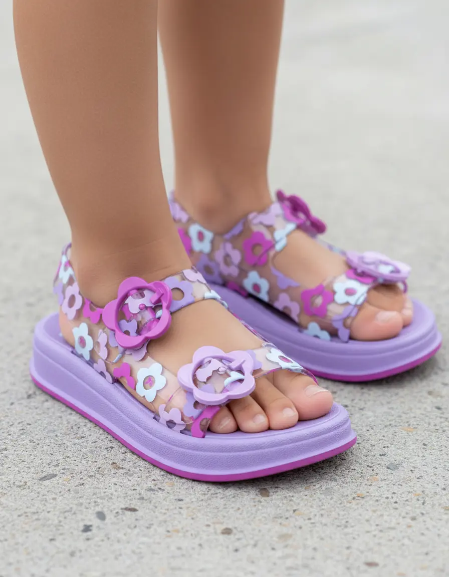 SANDALIAS MATTEL BARBIE NIÑA CASUAL FLOREADO LILA 2BGV750 - 3