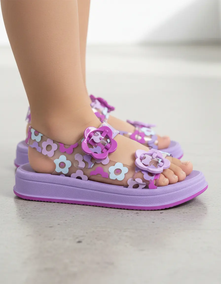 SANDALIAS MATTEL BARBIE NIÑA CASUAL FLOREADO LILA 2BGV750 - 4