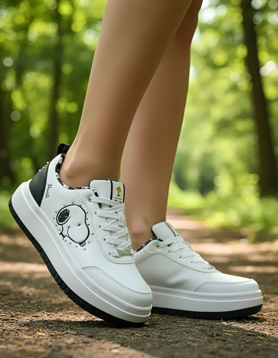 ZAPATILLAS SNOOPY CASUAL MUJER CUERO BLANCO DAMA 2FY03200001 - 5