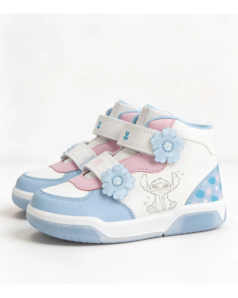 ZAPATILLAS BOTÍN NIÑA CASUAL STITCH CELESTE 2STC0260001 CON LUCES - 1