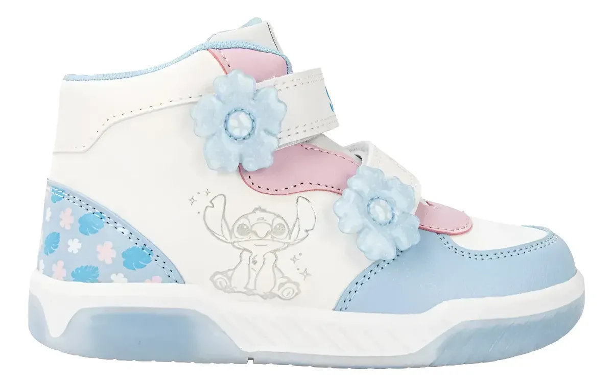 ZAPATILLAS BOTÍN NIÑA CASUAL STITCH CELESTE 2STC0260001 CON LUCES - 2