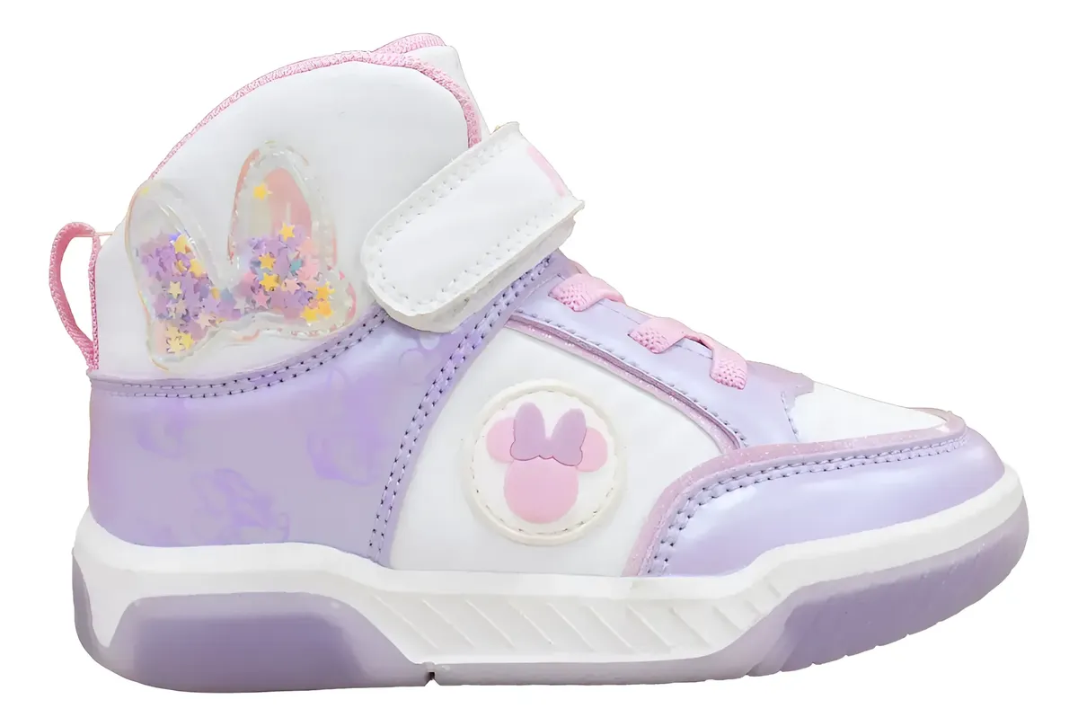 ZAPATILLAS BOTIN CASUAL MINNIE NIÑAS BLANCO LILA 2MN11320001 - 1