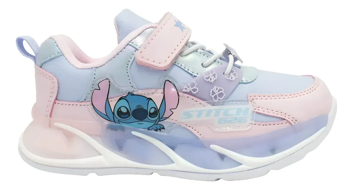 ZAPATILLAS STITCH NIÑA DEPORTIVA CELESTE CON LUCES 2STC0790001 - 1